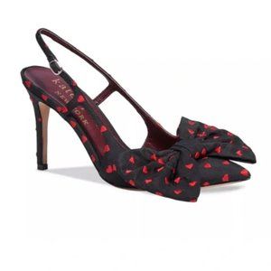 Kate Spade Heart Design Taffeta Slingbacks